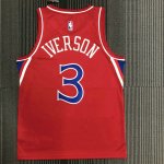 Maillot de Basket #3 Iversion 76ers retro Rouge Imprimé